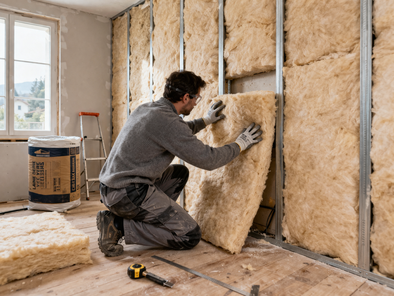 Travaux d’isolation des murs dans une rénovation énergétique globale visant à améliorer la performance thermique et réduire les pertes de chaleur du logement
